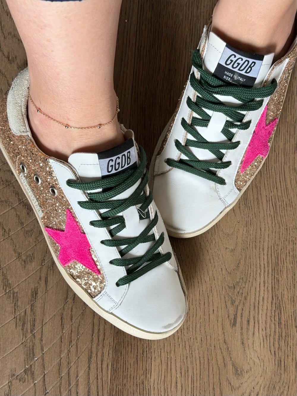 Golden goose gold glitter superstar